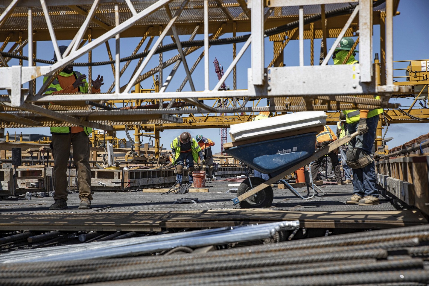 Picture - Crews prepare to place concrete