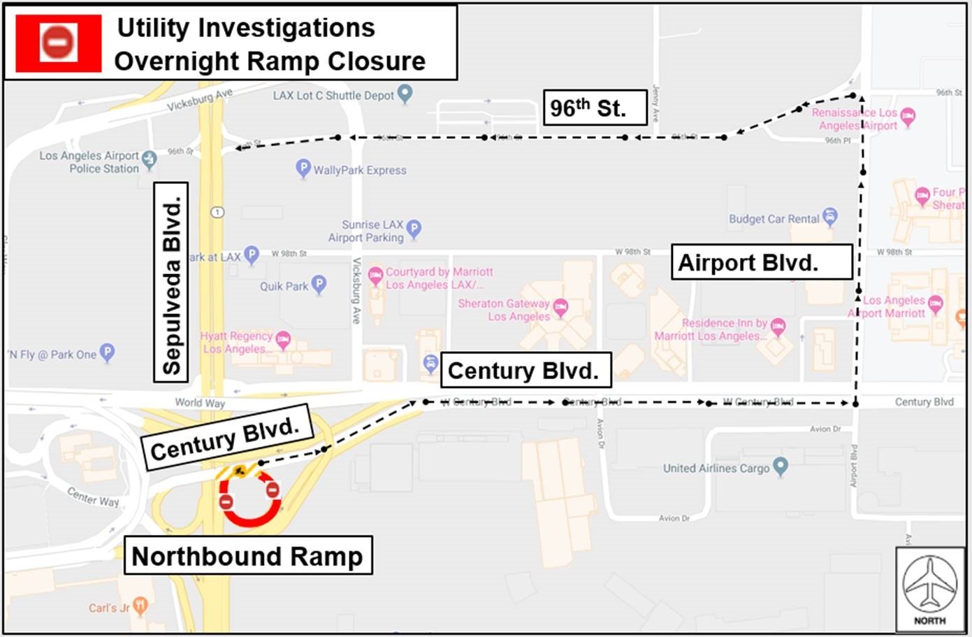 Overnight Ramp Closures to Century or Sepulveda for Utility Work