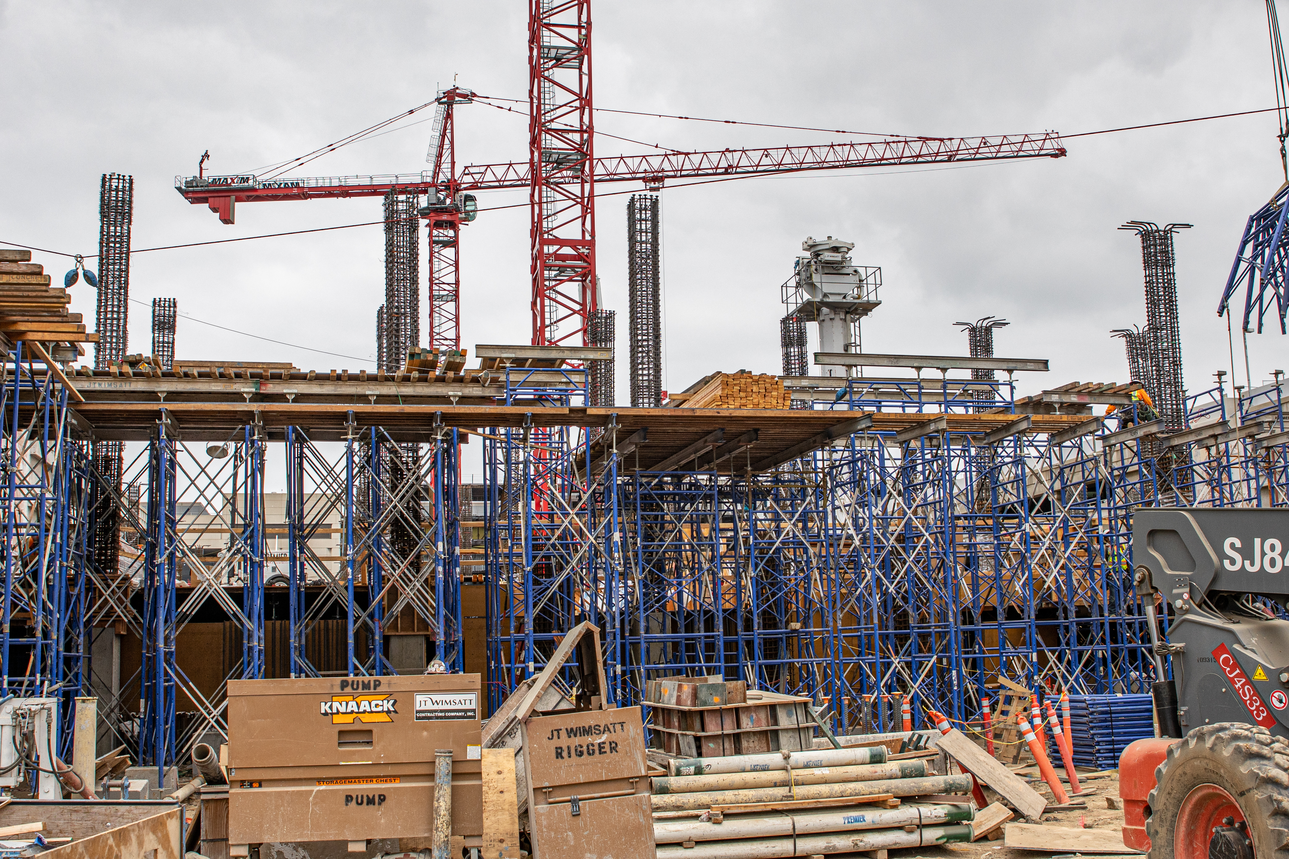 Construction of a new parking structure advances at the site of the future West Central Terminal Area station.