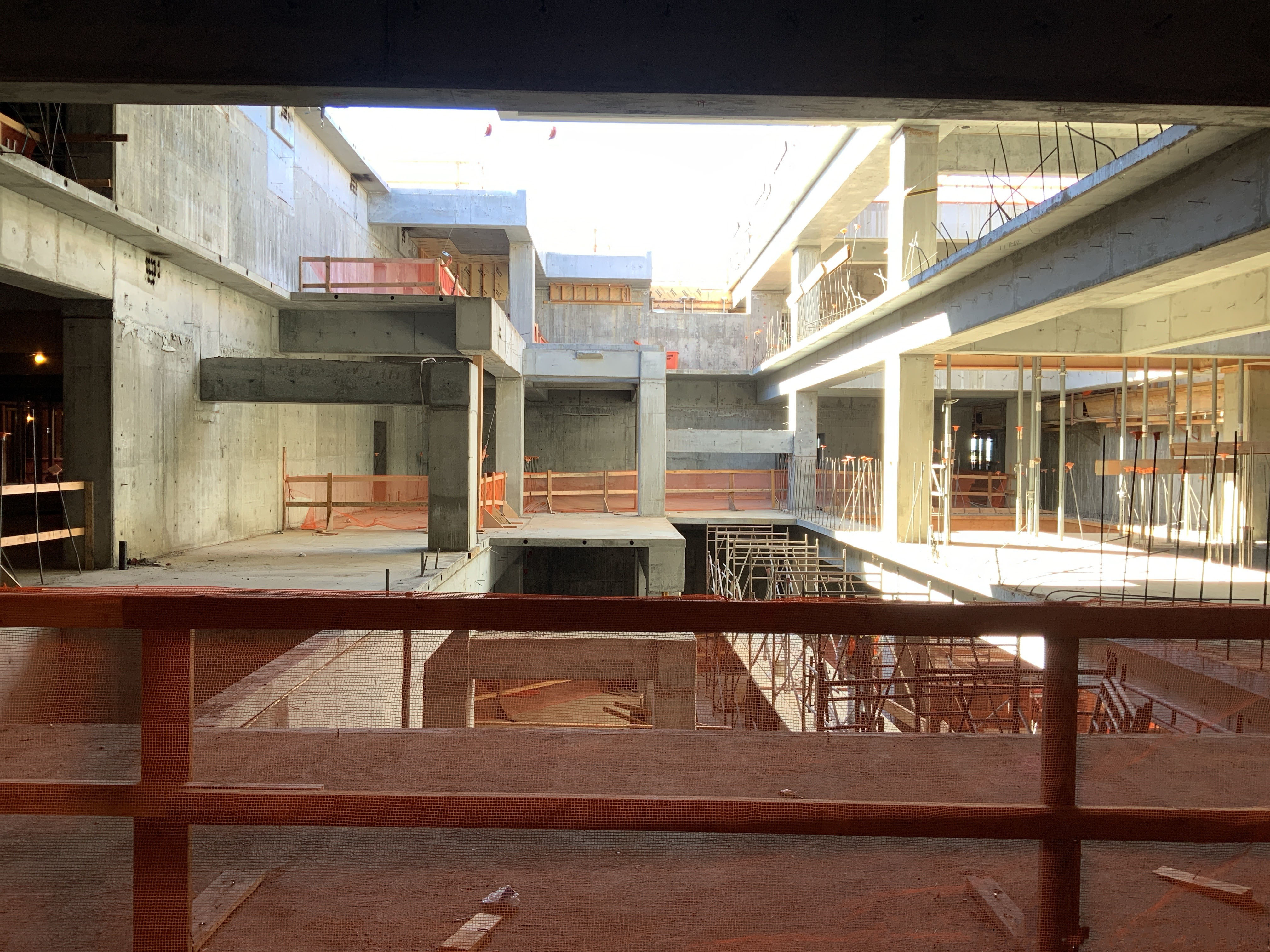 Formwork ready for the start of the Concrete Masonry Units (CMU) on the third level at the Consolidated Rent-A-Car (ConRAC) facility Ready Return (RR) building.